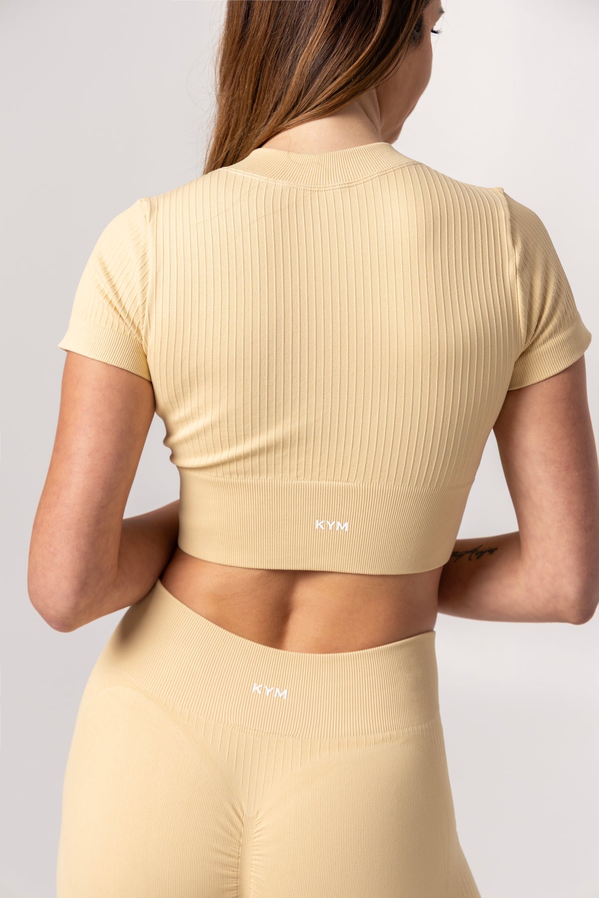 Ribbed Short Sleeve Zip Top - spyb421