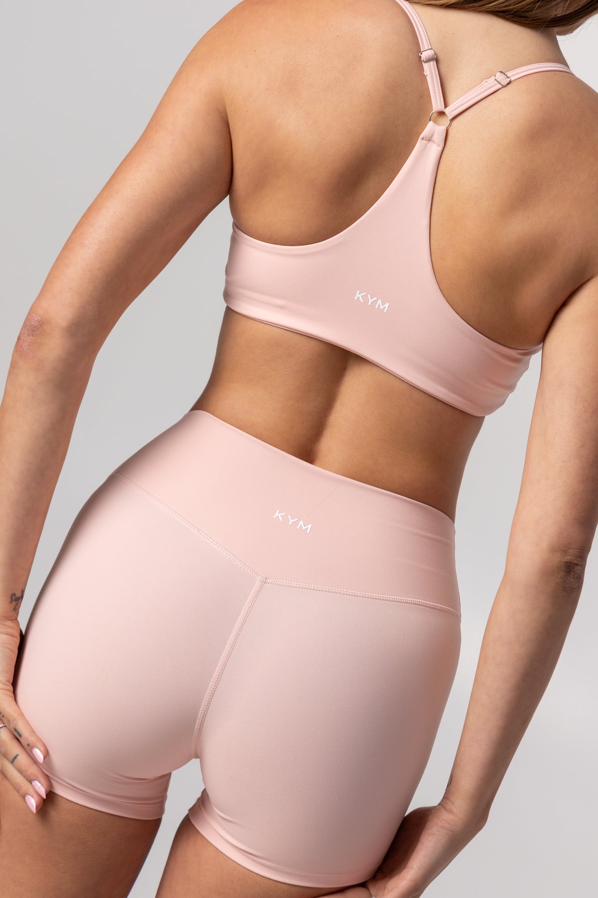High-Waist Biker Shorts - Blush Pink