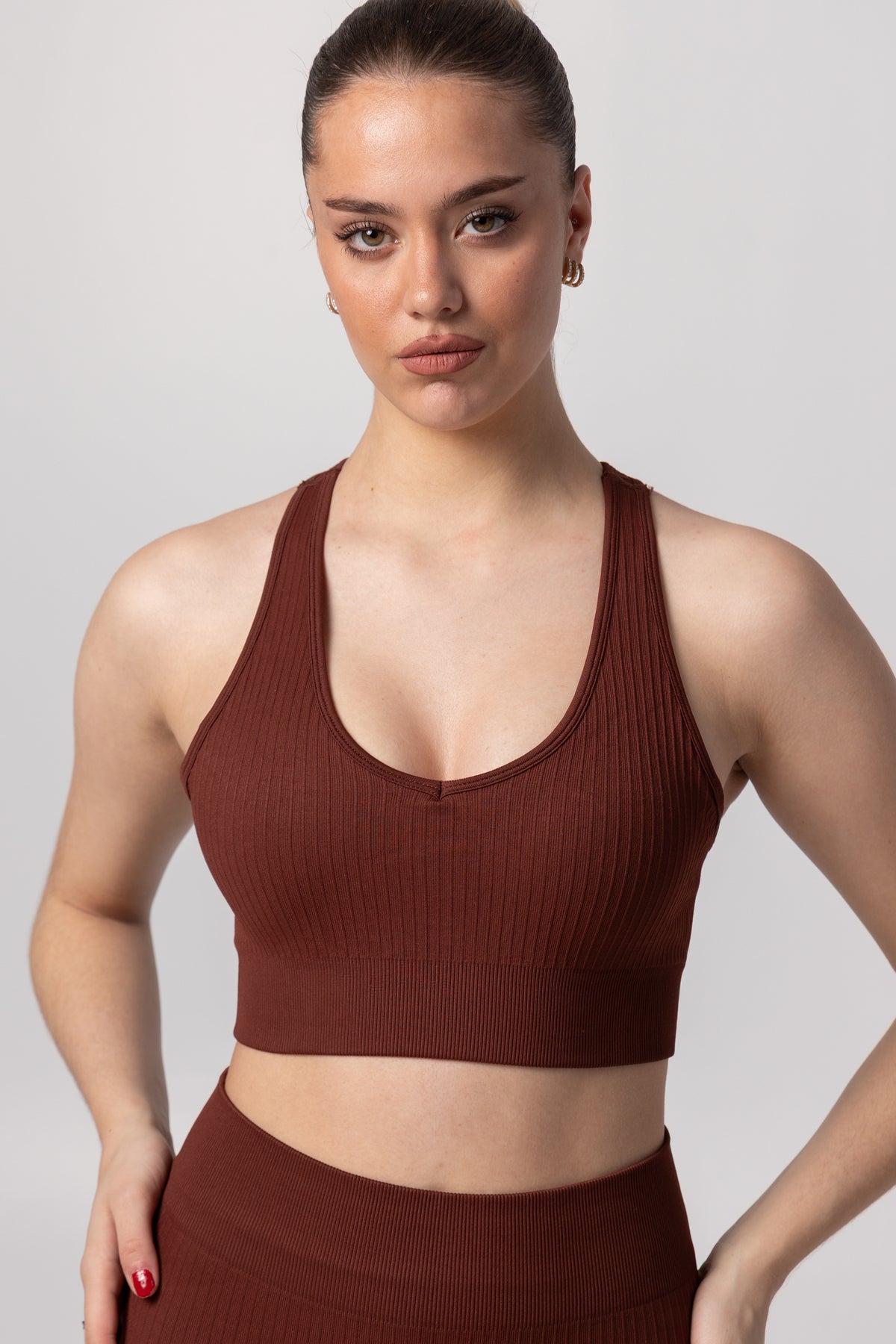 Ribbed Racerback Sports Bra