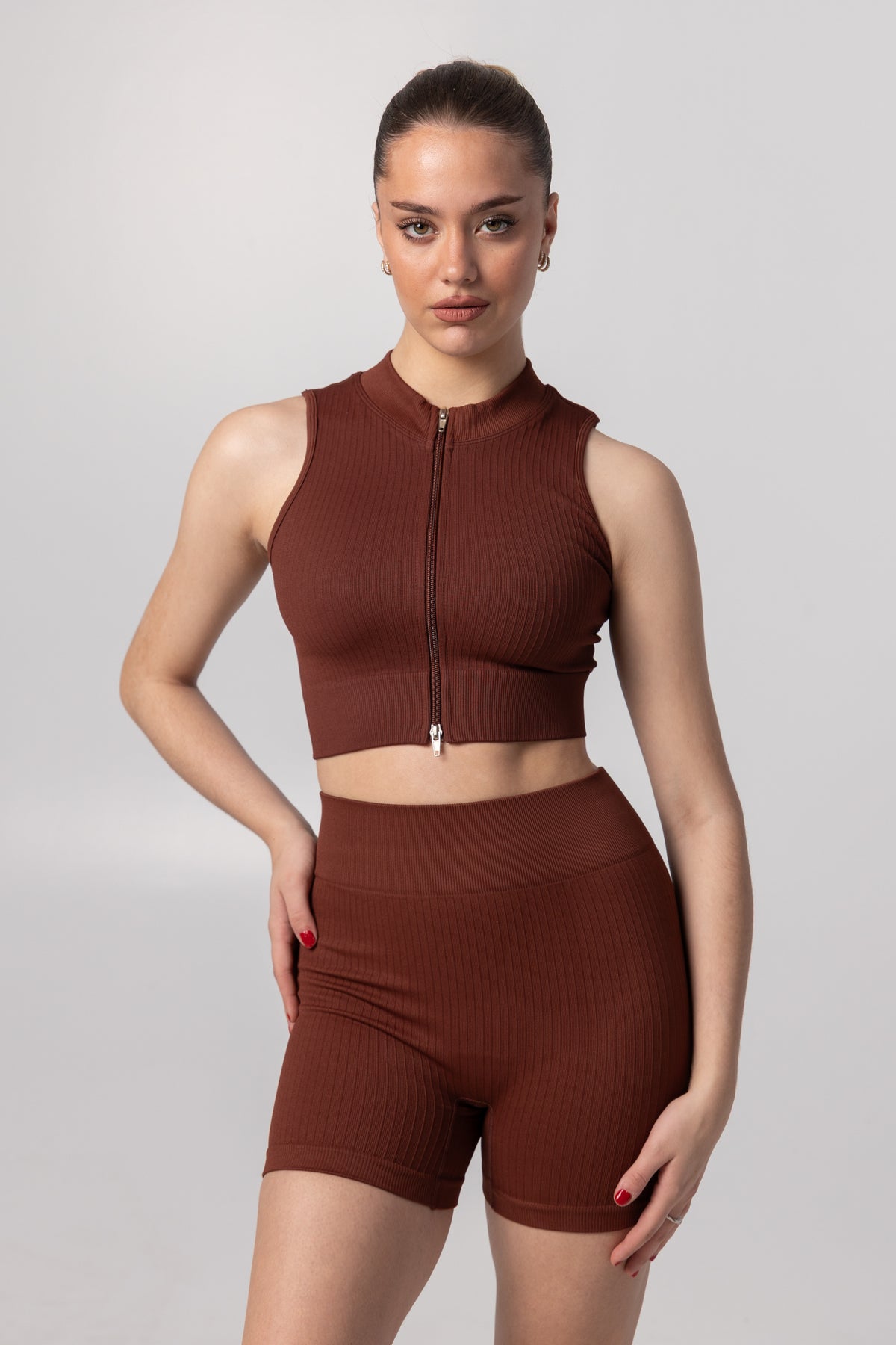 Ribbed High Waist Shorts