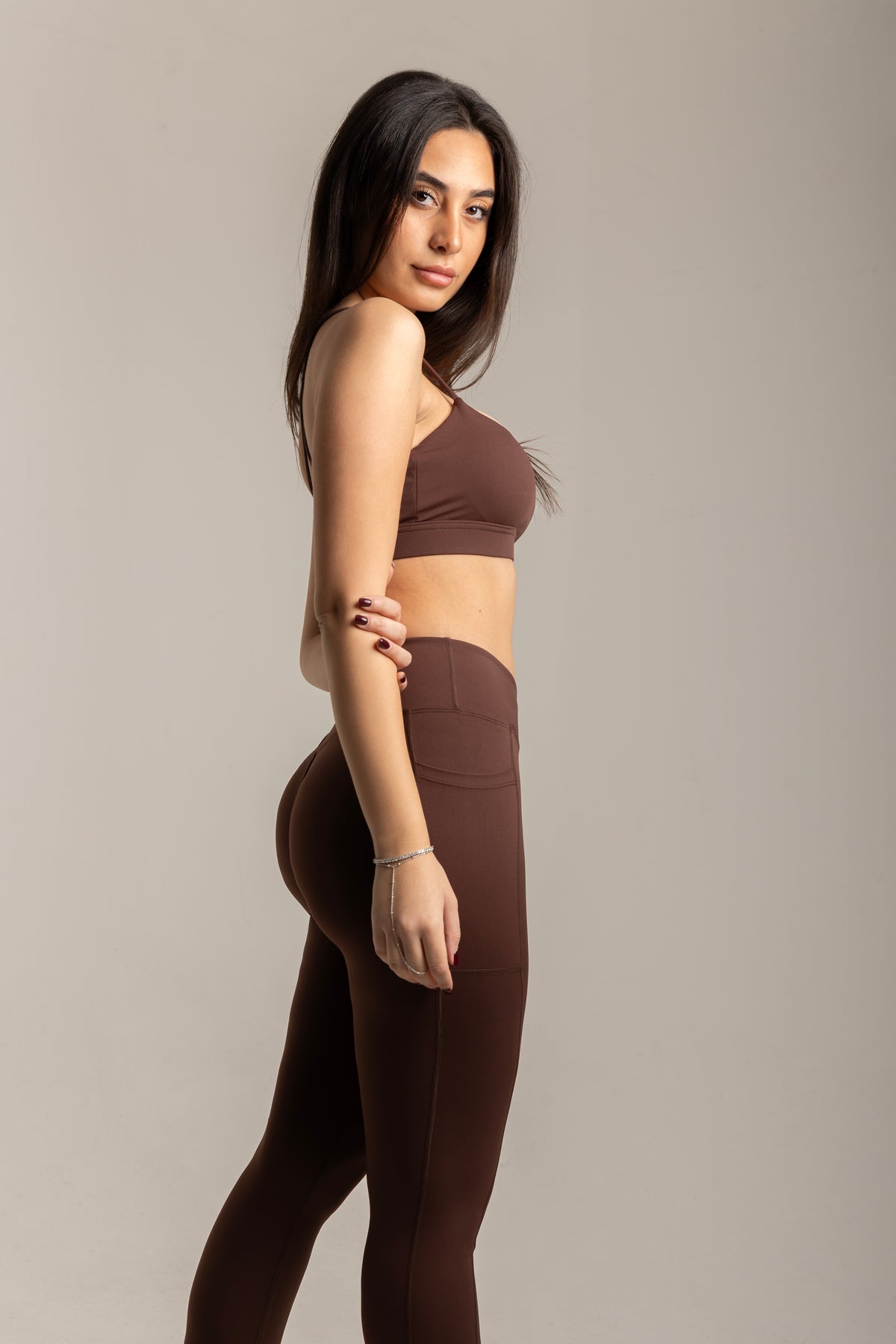 Καφέ Ψηλόμεσο Leggings KYM 0205