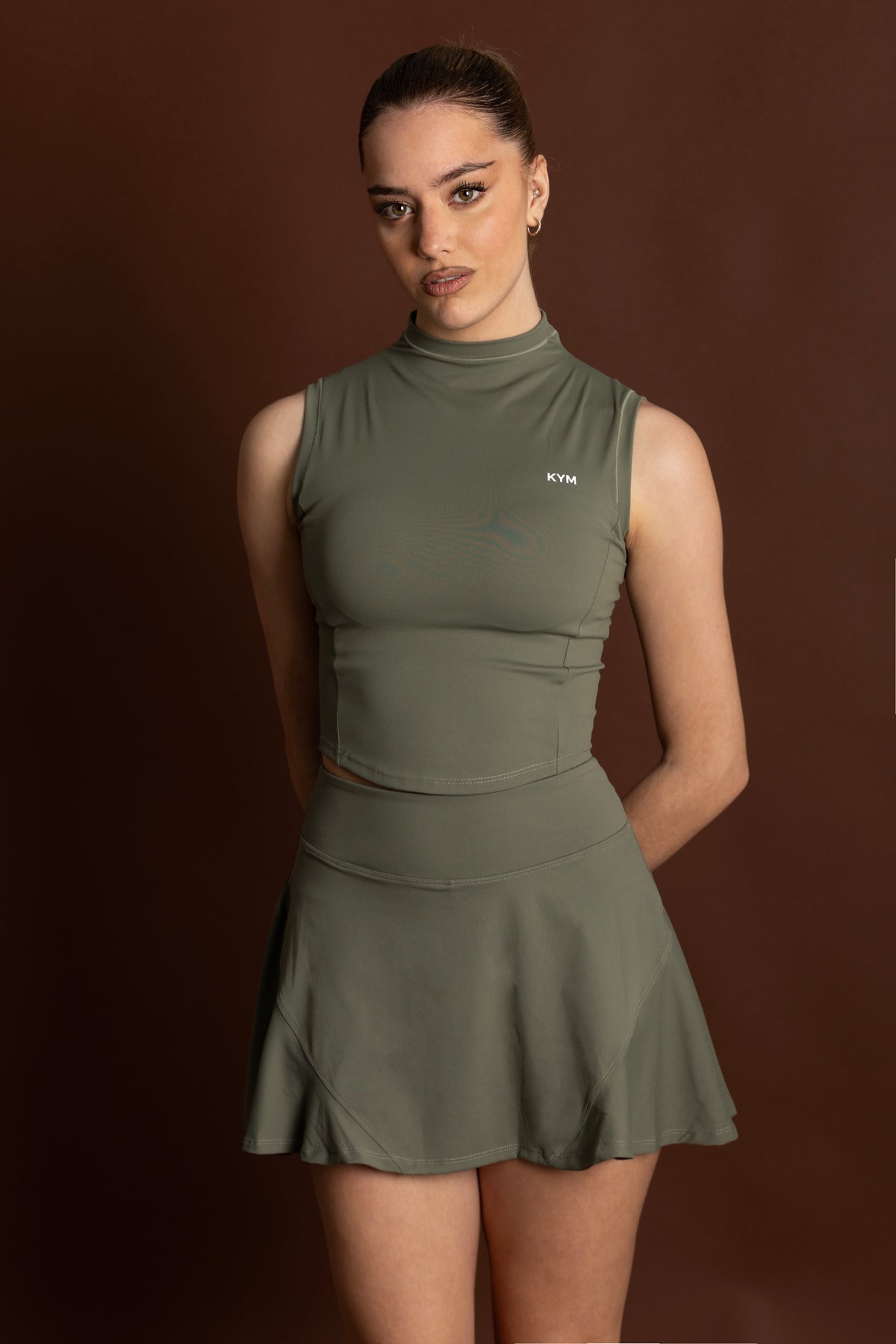 Flare Mini Skirt - Olive Green - sptz8661