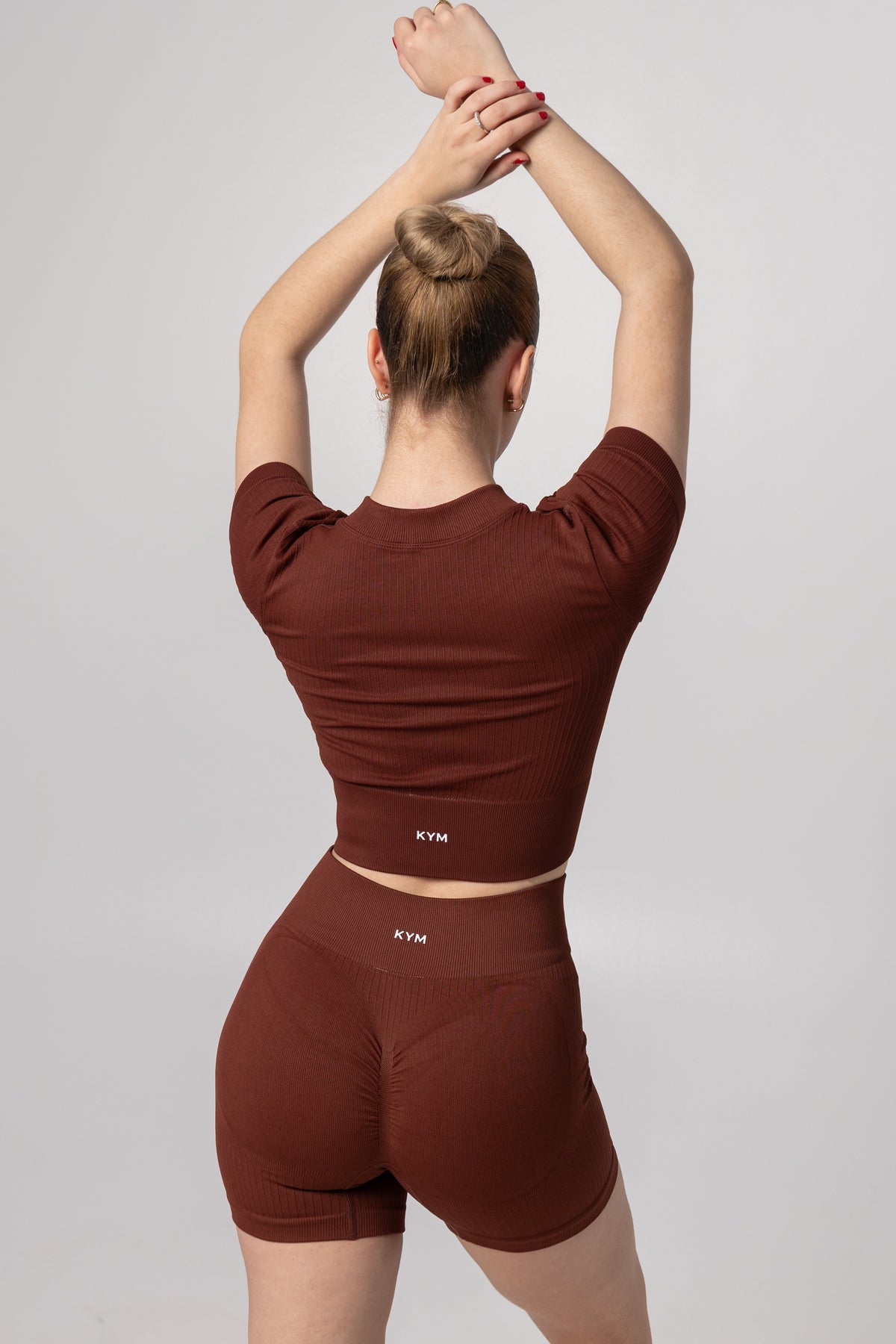Ribbed Short Sleeve Zip Crop Top